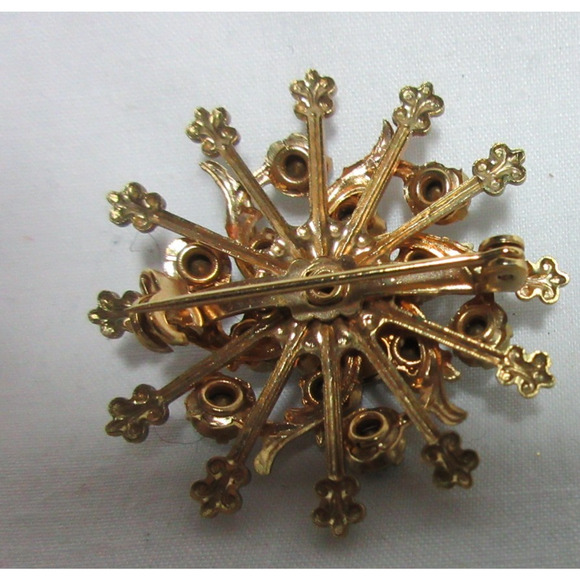 Blessed Mother Pin Brooch Miraculous Medal Enamel Stones Vintage Religious Pin - Picture 4 of 4